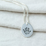 Hand or Footprint Necklace - Silver Link